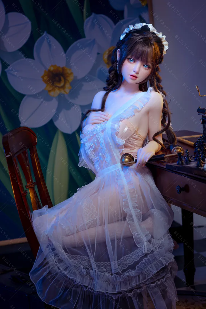 149cm (4ft11) C CUP Movable jaw Silicone Head + TPE Body Hybrid Sex Doll Convallaria, Head Linlan